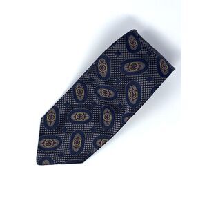 XMI for Nordstrom Navy Blue Pattern Men's Neck Tie‎ Length 58" Width 3.5"